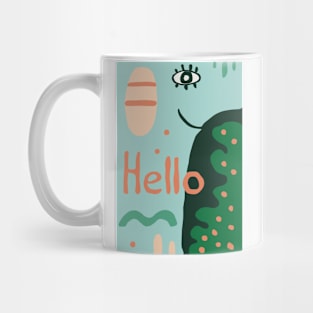 Geometric Elephant Greeting: a playful blend of shapes and a warm welcome Mug